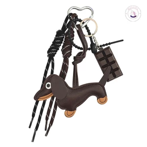 Dachshund Móc khóa Túi da Pu Phụ kiện xe hơi quyến rũ cho những người yêu thích thú cưng