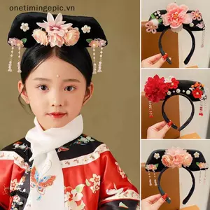 VFZ Hoa Phong Cách Trung Hoa Mũ sel Ngọc Trai Phong Cách Cổ Đại Công Chúa Tóc Vòng Hanfu Mũ Đội Đầu Hanfu Kẹp Tóc Nữ OTE