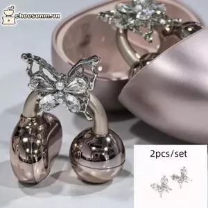 Cheenm 2 Chiếc Kim Cương Giả Trang Trí Cho Kẹp Trên Tai Nghe Nhét Tai Mở Tai Trang Trí Zirconia Tai Nghe Phụ Kiện Có Thể Tháo Rời DIY Tai Nghe Trang Trí VN