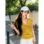 Phong cách Hàn Quốc mùa hè Tay ngắn cổ chữ V thắt nút màu tím độc đáo, dáng ôm vừa vặn hơn trông sang trọng
