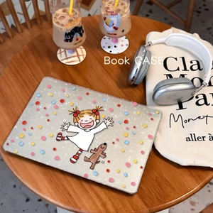 Case Macboot Pro 16 inch Nhũ Kim Tuyến Cô Bé Tóc Bím Vui Vẻ Chống Va Đập | KTAP - World of decals