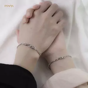 PNPIA- Vòng tay cặp đôi Niche Quà tặng ngày lễ tình nhân đơn giản cho bạn trai Dây chuyền bạn gái