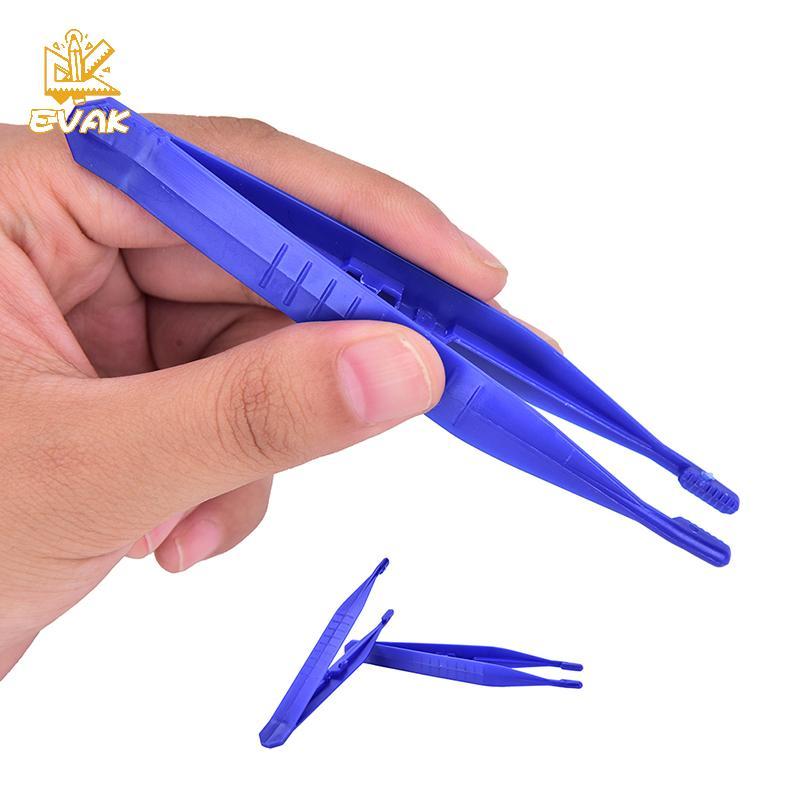 Alittlesetrtu 10 Chiếc Nhíp Sơ Cứu Y Tế Dùng Một Lần Nhíp Nhựa Nhỏ Xanh VN