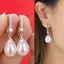 CANAMEK Trang Sức Cho Nữ Giọt Nước Ngọc Trai Bông Tai Nữ Đỏ Trắng Tròn Ngọc Trai Hình Bầu Dục Bông Tai Cưới Đính Hôn Lễ Tình Nhân Quà Tặng CSF