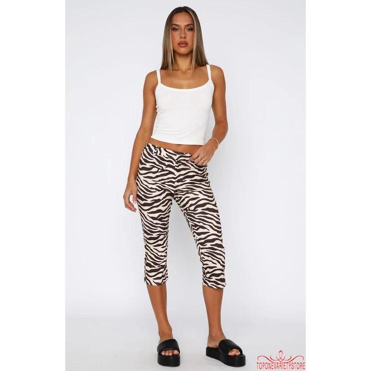 Topone-Quần Capri thông thường dành cho nữ Quần legging 3 / 4 để tập thể dục mặc hàng ngày