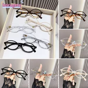 Kính mắt tròn BORAGETE, Kính chống ánh sáng xanh bảo vệ mắt siêu nhẹ, Kính máy tính PC chặn màu xanh thoải mái Y2K Văn phòng