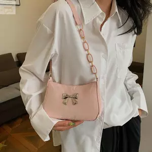 Túi Tote AWNGD, Túi Nơ Nơ Nơ Nữ Dung Tích Lớn, Phong Cách Ngọt Ngào Bền Dây Xích Nhẹ Túi đeo dưới cánh tay Làm Việc / Du Lịch / Mua Sắm