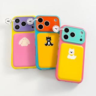 Dopamine Màu Sắc Tương Phản Động Vật Nhỏ Thích Hợp Cho 17promax Hai Lớp iphone16 / 15 Vỏ Cứng Điện Thoại Di Động Dễ Thương