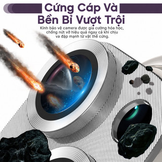 Kính bảo vệ camera viền nhôm mỏng nhẹ chống chói lấy nét không giảm chất lượng ảnh iPhone 11 12 13 14 15 16 17 Pro Max