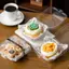 AA 10 / 50 Cái Trong Suốt PET Bento Hộp Đựng Bánh Tiramisu Món Tráng Miệng Dùng Một Lần Hộp Bánh Nhựa Tiệc Cưới Nhà Hàng Giáng Sinh VN