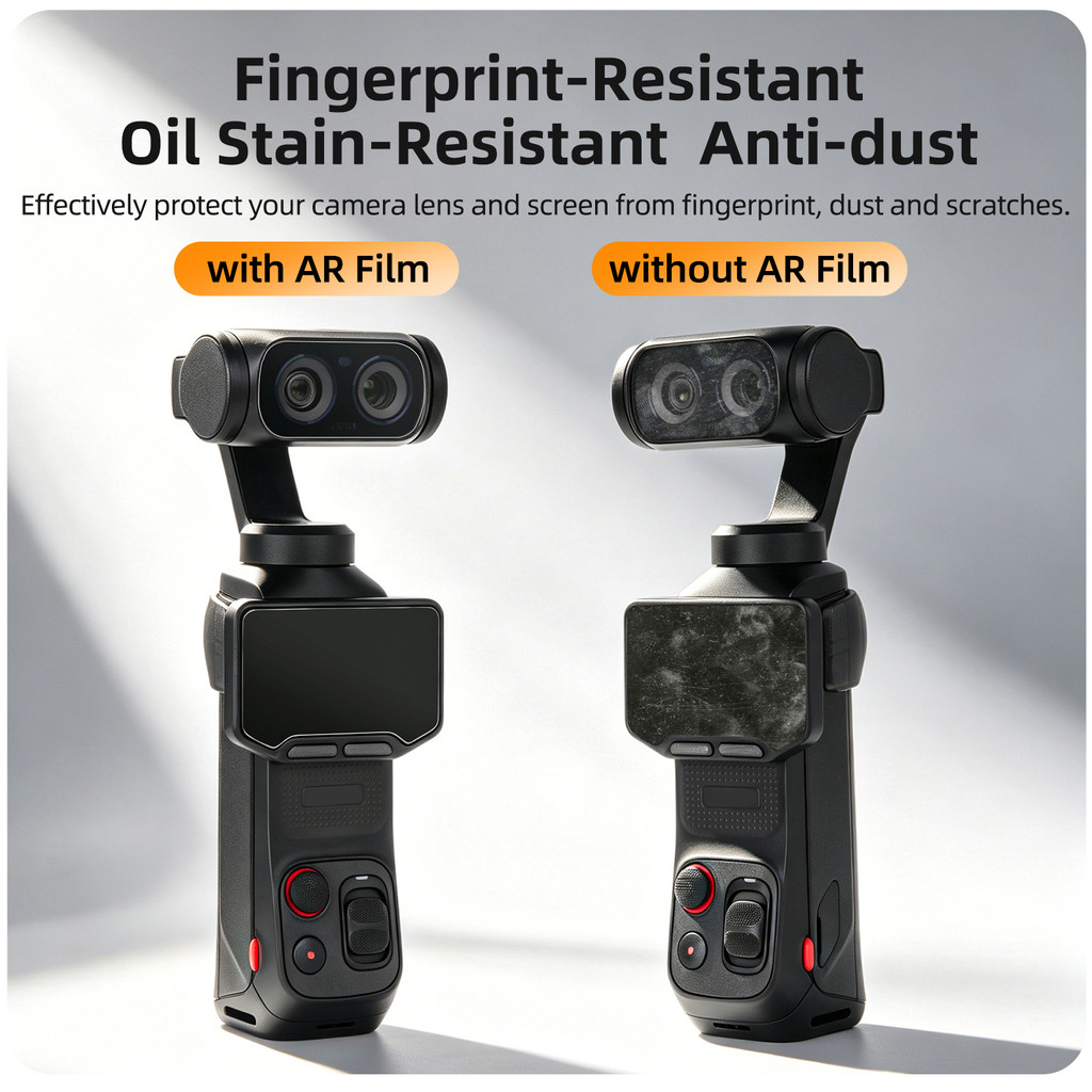 Sunnylife tương thích với màng bảo vệ chống chói Insta360 Luna Ultra AR, bảo vệ ống kính và màn hình. Bộ phim kính cường lực Luna Ultra, ống kính và màn hình