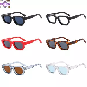RTJIFSS Shades, Kính râm khung vuông nhỏ bảo vệ UV400, Kính mắt Punk cổ điển dành cho nữ và nam giới
