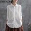 Áo Sơ Mi Nữ Cotton Màu Trắng Chắc Chắn Thời Trang Nữ Tay Dài Công Sở Nữ Làm Việc Rời Top Áo Sơ Mi