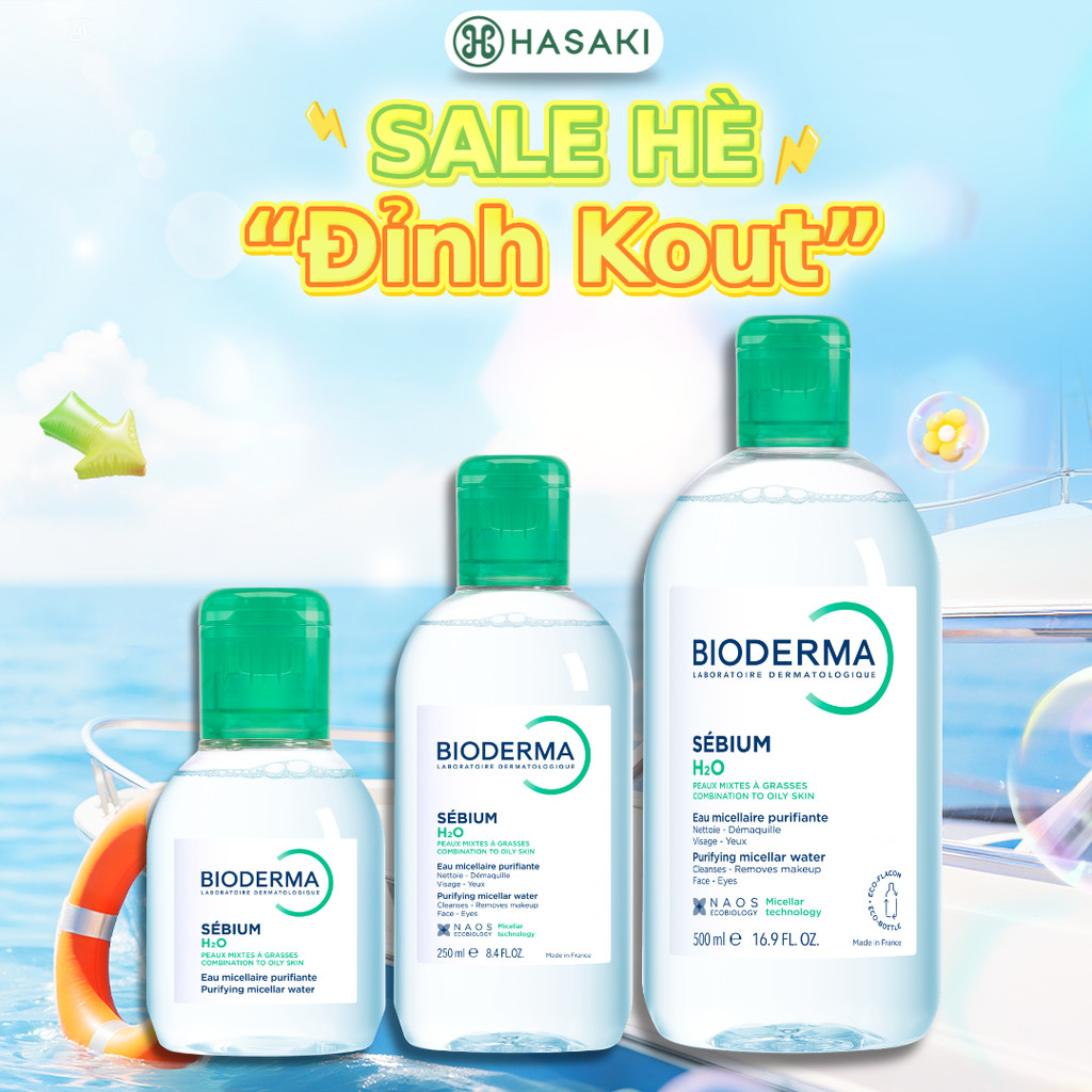 [DAILY] Nước Tẩy Trang Bioderma Dành Cho Da Dầu & Hỗn Hợp Sébium H2O Hasaki chính hãng