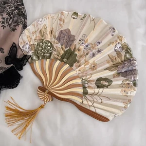 Quạt Nhỏ Di Động Di Động Cổ Vỏ Quạt Gấp Quạt Làm Mát Đạo Cụ Hanfu Cổ Điển Trung Quốc Quạt Gấp