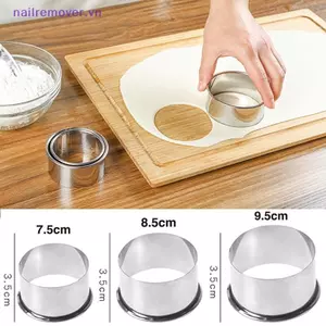 3 Kích Thước Thép Không Gỉ Tròn Bánh Bao Bọc Khuôn Cắt Dụng Cụ Làm Cookie MỚI