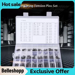 Belleshopp 280 Cái Bộ dụng cụ phân loại chốt cuộn bằng thép không gỉ Chốt lò xo có rãnh theo hệ mét M1.5 đến M8 Chia lực căng cho máy móc ô tô Sửa chữa công nghiệp