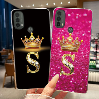 Ốp Silicon Mềm TPU Cho Motorola Moto E40 E30 E20 XT2155, Thời Trang, Chữ Cái Vương Miện