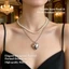 Vòng cổ mặt dây chuyền hình trái tim ngọc trai hai lớp - Phụ kiện trang sức - Vòng cổ lãng mạn xếp chồng lớp - Y2K, Ngọt ngào - dành cho nhạc dự tiệc Mặc hàng ngày / Giao hàng miễn phí