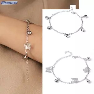 Bluelover Thời Trang Đẹp Bướm Chuông Mặt Dây Chuyền Vòng Tay Tinh Tế Quyến Rũ Có Thể Điều Chỉnh Đám Cưới Lắc Tay Dễ Thương Nữ Trang Sức Dự Tiệc Quà Tặng Mới