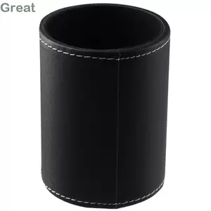 Hộp đựng bút lưu trữ TUYỆT VỜI, Hộp đựng bút tròn bằng da 4,92 X 3,27 Inch, Hộp đựng tròn màu đen đa năng Phụ kiện văn phòng