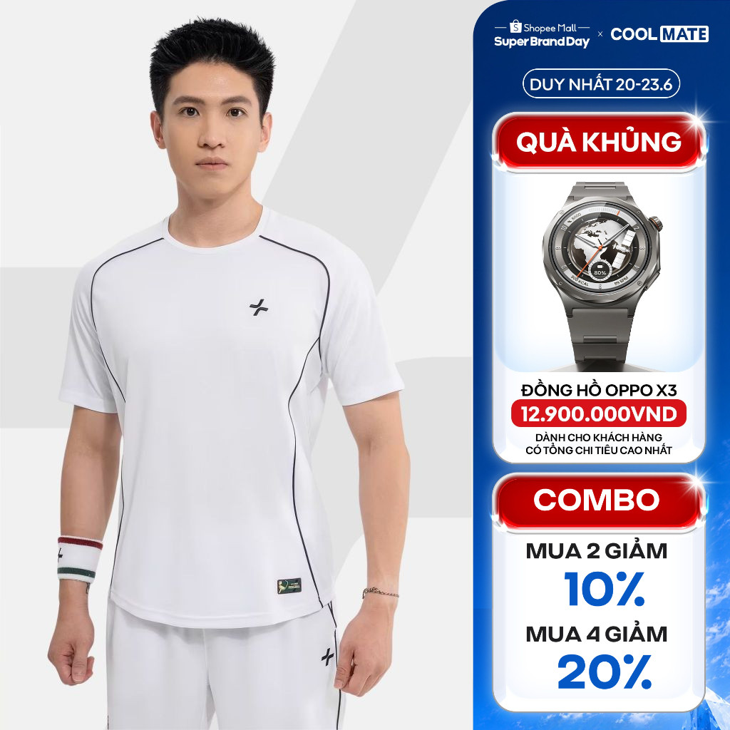 [MUA 4 GIẢM 20%]Áo thun thể thao nam Tennis, Typti, Pickleball Driveshot Essentials Nhanh khô Thoáng khí Coolmate