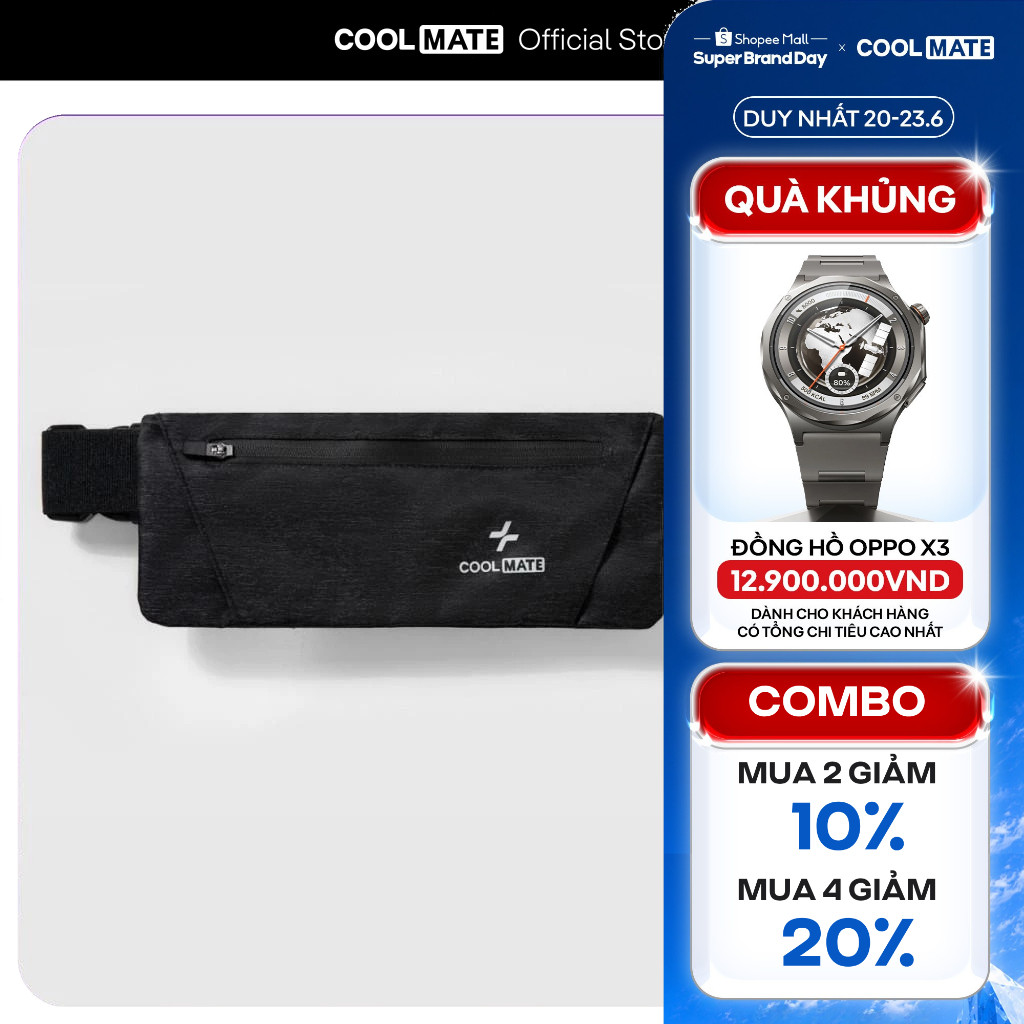 [MUA 4 GIẢM 20%]Túi đeo hông đa năng, túi đeo bụng chạy bộ, đai đeo điện thoại chạy bộ nam nữ Coolmate