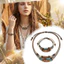 Bộ vòng cổ SAMO Boho, Dây hạt nhiều lớp Bộ trang sức hạt gỗ, Hạt gỗ sành điệu Dây buộc có thể điều chỉnh thủ công Trang sức dệt tay Trang sức mặc hàng ngày