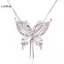 LUImo Opal Đá Bướm Dây Chuyền Áo Len Dài Nelace Mặt Dây Quà Tặng Cho Bé Gái Trang Sức SBS