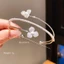 Vòng tay mở IFASIN, Vòng tay hoa có thể điều chỉnh bằng đồng, Vòng đeo tay Zirconia Micro-Set nhiều lớp