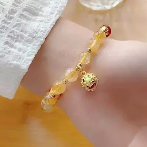 Làm Giàu Nuốt Vàng Quái Vật Vòng Tay Nữ Benming Năm Wenwan Tiền May Mắn Pixiu Giả Citrine Năm Yếu Tố Bổ Sung Vòng Tay Pha Lê 6.2