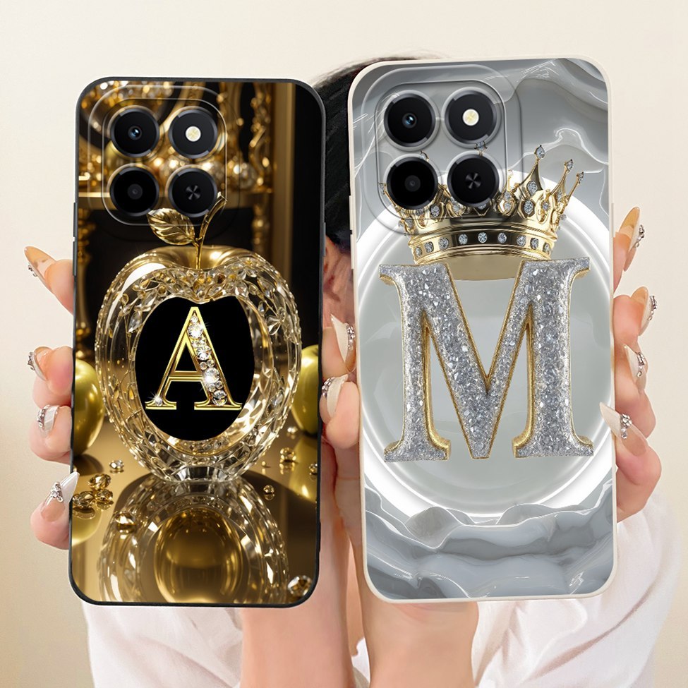 Dành Cho Honor X6c Ốp Lưng Thẩm Mỹ Cao Cấp Chữ Cái Thời Trang Vương Miện 2D Vỏ Sơn NIC-LX1 NIC-LX2 NIC-LX3