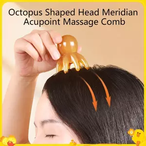 Nhựa Octopusb Đầu Massage Kinh Tuyến Cạo Da Đầu Massage Châm Cứu SPA Gua Sha Sức Khỏe Dụng Cụ Massage Sâu