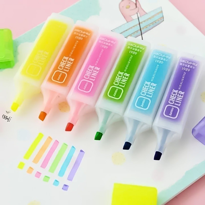 Bút Đánh Dấu Màu Sắc Tươi Sáng, Bút Nhớ Nhiều Màu Cute Mini Cho Học Sinh Ghi Chú Nhanh
