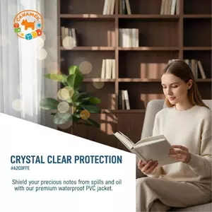 CANAMEK Tạp Chí Sinh Viên Người Lập Kế Hoạch Bìa Sách PVC Tay Cho Máy Tính Xách Tay A5 A6 Trong Suốt Bảo Vệ Chống Thấm Nước Cho Trường Học Văn Phòng Sử Dụng CSF