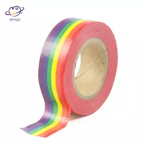HFTOY 10m / Cuộn Màu Cầu Vồng Stiy Tape Album Ảnh Thêu Sò Trang Trí Dính ~