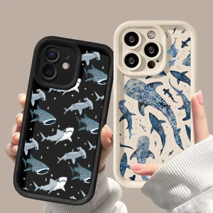 Ốp Điện Thoại Cá Mập Cá Voi Cho Google Pixel 10 9 8 7 Pro 5G Pixel 7A 8A 9 Pro XL Ốp Lưng Động Vật Đại Dương Dễ Thương Silicon Mềm Nhiều Bước TPU Matte Camera Bảo Vệ Chống Sốc