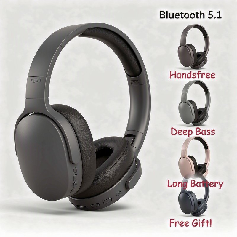 Tai Nghe Bluetooth Chụp Tai Không Dây HiFi Bass Sâu Chống Ồn Pin Lâu Gập Gọn Thẻ Nhớ