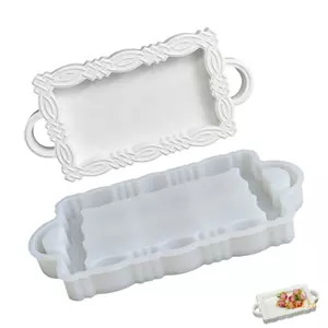 Exhila Khuôn Khay Nhựa Hình Chữ Nhật Linh Hoạt Có Tay Cầm Cho DIY Craft Display Pieces