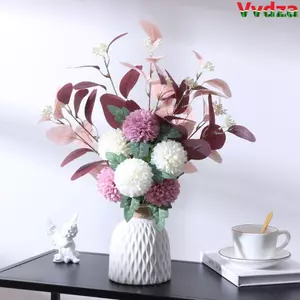VVDZA Hoa nhân tạo Tiệc phòng khách Hoa cẩm tú cầu Hoa mô phỏng Bắc Âu Hoa lụa