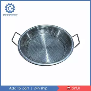Thép không gỉ Xả Dầu Chảo Lưới Chiên Giỏ Đôi Tai Khay Cho Gia Đình Chiên Sâu Không Khí Chiên Nướng