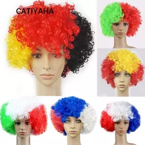 CATIYAHA Chú Hề Tóc Giả, Lông Tơ Sóng Afro Puff Tóc Giả, Trang Trí Thời Trang Chống Đỡ Xoăn Trang Phục Ngộ nghĩnh Tóc Giả Ngắn Cho Bữa Tiệc Giáng Sinh Halloween