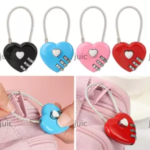 JUIC 1 Máy Tính Hình Trái Tim Khóa Khóa Cung Cấp Quà Tặng Hành Lý Ngày Lễ Tình Nhân Mã Vali Du Lịch 3 Chữ Số Mật Khẩu