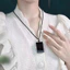 Mặt dây chuyền Obsidian phong cách hàng ngày đơn giản cổ điển