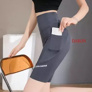 Quần Legging Nữ DARON Có Túi, Quần Capri Nữ Yoga Thoáng Khí Co Giãn, Quần Legging Giảm Béo Bụng Ngắn Kiểm Soát Quần Legging Eo Cao Quần Legging Ngắn Chạy Bộ