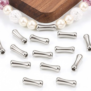 Thép không gỉ Tre xuyên lỗ Hạt Phụ kiện Trang sức diy Vòng cổ Vòng tay Hạt