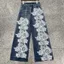 Trạm Châu Âu Công Nghiệp Nặng Ren Thêu Denim Quần Ống Rộng Nữ Mùa Xuân 2026 Phong Cách Mới Kích Thước Lớn Tất Cả Trận Đấu Stra
