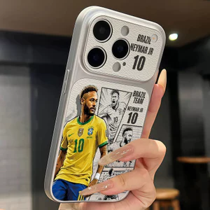 Ốp lưng iPhone Họa tiết da phong cách mạ điện họa tiết Neymar iPhone 17 16 15 14 13 12 11 Pro Max Plus Max
