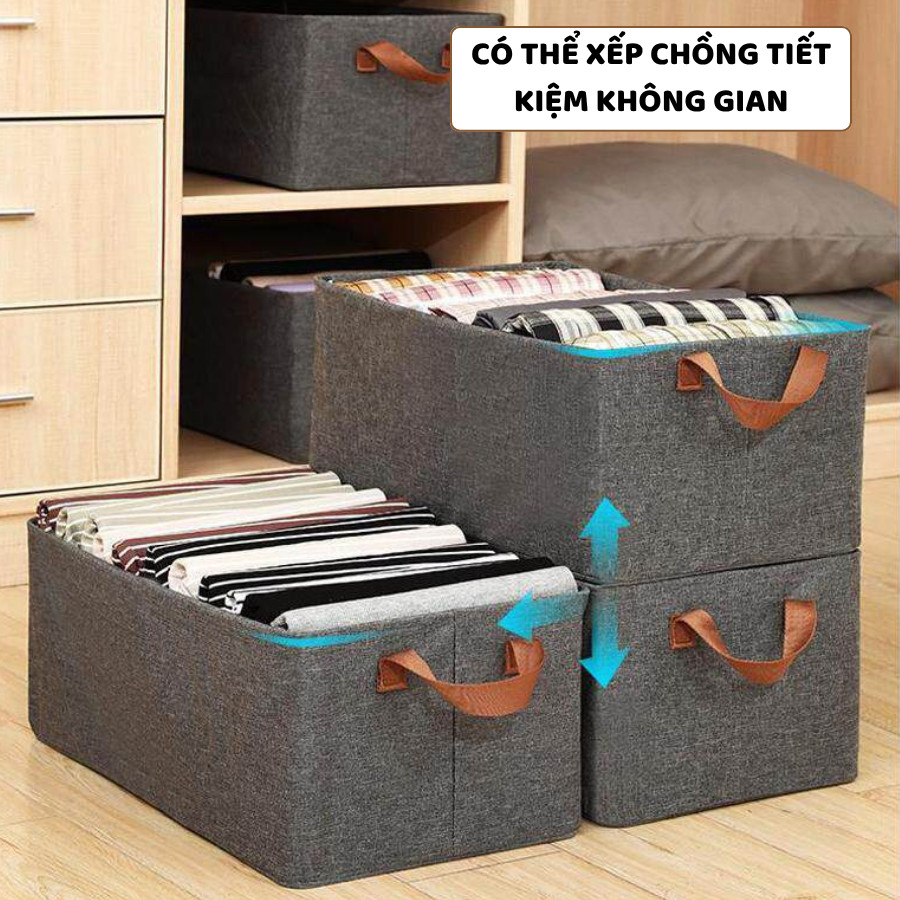 Hộp Vải Khung Thép Đựng Quần Áo ENODA HOME, Hộp Vải Cứng Cáp Đựng Đồ Thiết Kế Tối Giản Hiện Đại HV003