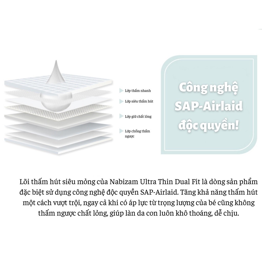 Tã/Bỉm Quần NABIZAM Ultra Thin Nội Địa Hàn, Mềm Mỏng Size M32/L30/XL26/2XL22/3XL20 Cho Bé 6-25kg